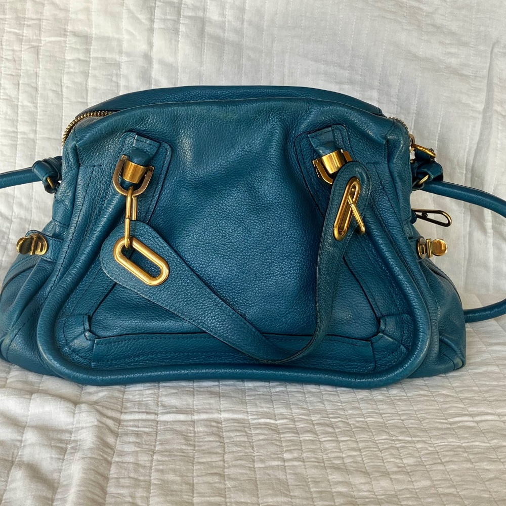 Chloe Parati Large Handbag Peacock Blue / Teal